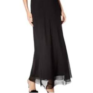 Tadashi Maxi Skirt 8 Black Formal Party Cruise Wedding